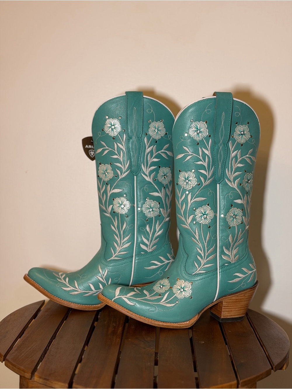 Ariat Romance Leather Western Boot TURQUOISE - Picture 5 of 14